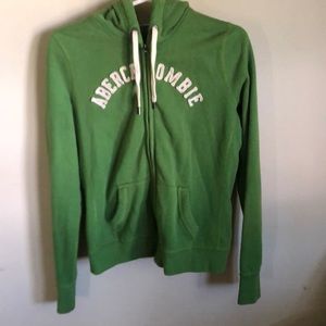 Large Abercrombie $ Fitch Zip Logo Hoodie